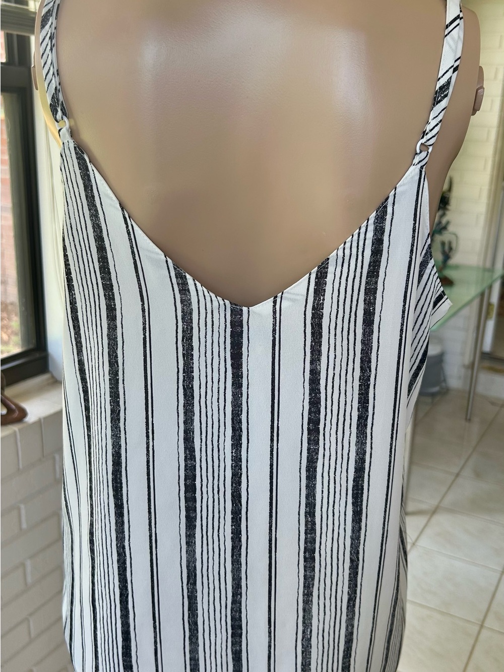 Cotton On Black and White Striped Backless Spaghetti Strap Top